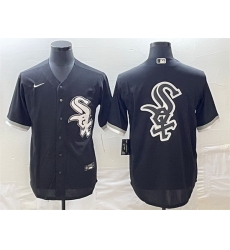 Men Chicago White Sox Black Team Big Logo Cool Base Stitched JerseyS Men Chicago White Sox Black Team Big Logo Cool Base Stitched JerseyS