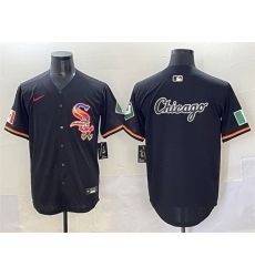 Men Chicago White Sox Team Big Logo Black Mexico Limited Stitched Jersey 001 Men Chicago White Sox Team Big Logo Black Mexico Limited Stitched Jersey 001