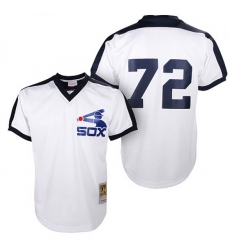 Men Mitchell and Ness Chicago White Sox #72 Carlton Fisk Replica White Throwback MLB Jersey Men Mitchell and Ness Chicago White Sox #72 Carlton Fisk Replica White Throwback MLB Jersey