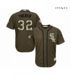 Mens Chicago White Sox 32 Preston Tucker Authentic Green Salute to Service Baseball Jersey Mens Chicago White Sox 32 Preston Tucker Authentic Green Salute to Service Baseball Jersey