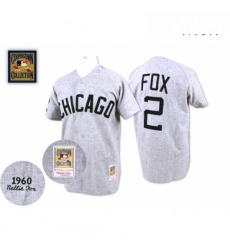 Mens Mitchell and Ness 1960 Chicago White Sox 2 Nellie Fox Authentic Grey Throwback MLB Jersey Mens Mitchell and Ness 1960 Chicago White Sox 2 Nellie Fox Authentic Grey Throwback MLB Jersey