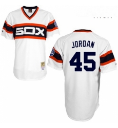 Mens Mitchell and Ness 1983 Chicago White Sox 45 Michael Jordan Replica White Throwback MLB Jersey Mens Mitchell and Ness 1983 Chicago White Sox 45 Michael Jordan Replica White Throwback MLB Jersey