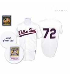 Mens Mitchell and Ness 1990 Chicago White Sox 72 Carlton Fisk Authentic White Throwback MLB Jersey Mens Mitchell and Ness 1990 Chicago White Sox 72 Carlton Fisk Authentic White Throwback MLB Jersey