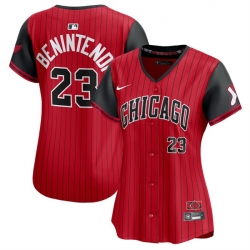 Women Chicago White Sox 23 Andrew Benintendi Red Black 2025 City Connect Limited Stitched Baseball Jersey