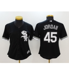 Women Chicago White Sox 45 Michael Jordan Black Stitched Jersey Women Chicago White Sox 45 Michael Jordan Black Stitched Jersey
