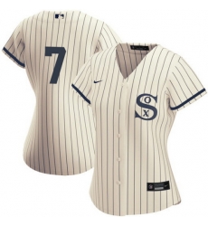 Women Chicago White Sox 7 Tim Anderson 2021 Cream Navy Name 26Number Field Of Dreams Cool Base Stitched Jersey Women Chicago White Sox 7 Tim Anderson 2021 Cream Navy Name 26Number Field Of Dreams Cool Base Stitched Jersey