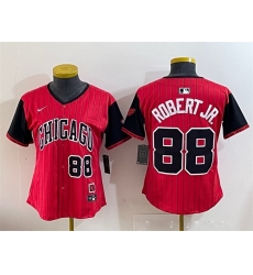 Women Chicago White Sox 88 Luis Robert Jr  Red Black 2025 City Connect Limited Stitched Baseball Jersey