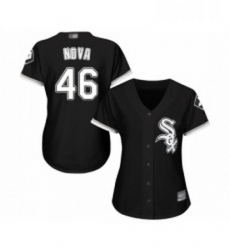 Womens Chicago White Sox 46 Ivan Nova Replica Black Alternate Home Cool Base Baseball Jersey Womens Chicago White Sox 46 Ivan Nova Replica Black Alternate Home Cool Base Baseball Jersey