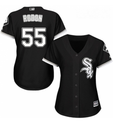 Womens Majestic Chicago White Sox 55 Carlos Rodon Replica Black Alternate Home Cool Base MLB Jersey Womens Majestic Chicago White Sox 55 Carlos Rodon Replica Black Alternate Home Cool Base MLB Jersey