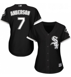 Womens Majestic Chicago White Sox 7 Tim Anderson Authentic Black Alternate Home Cool Base MLB Jersey Womens Majestic Chicago White Sox 7 Tim Anderson Authentic Black Alternate Home Cool Base MLB Jersey