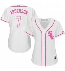 Womens Majestic Chicago White Sox 7 Tim Anderson Replica White Fashion Cool Base MLB Jersey Womens Majestic Chicago White Sox 7 Tim Anderson Replica White Fashion Cool Base MLB Jersey