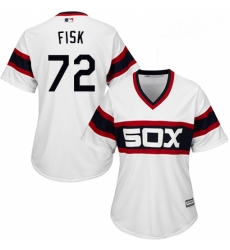 Womens Majestic Chicago White Sox 72 Carlton Fisk Authentic White 2013 Alternate Home Cool Base MLB Jersey Womens Majestic Chicago White Sox 72 Carlton Fisk Authentic White 2013 Alternate Home Cool Base MLB Jersey