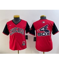 Youth Chicago White Sox Team Big Logo Red Black 2025 City Connect Limited Stitched Baseball Jersey 003
