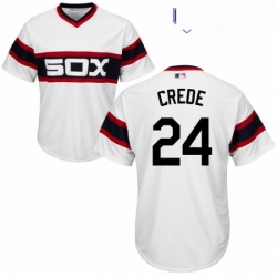Youth Majestic Chicago White Sox 24 Joe Crede Authentic White 2013 Alternate Home Cool Base MLB Jersey