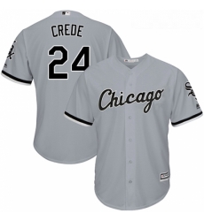 Youth Majestic Chicago White Sox 24 Joe Crede Replica Grey Road Cool Base MLB Jersey Youth Majestic Chicago White Sox 24 Joe Crede Replica Grey Road Cool Base MLB Jersey