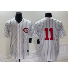 Men Cincinnati Reds 11 Barry Larkin White Field Of Dreams Stitched Baseball Jersey Men Cincinnati Reds 11 Barry Larkin White Field Of Dreams Stitched Baseball Jersey