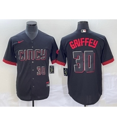 Men Cincinnati Reds 30 Ken Griffey Jr Black 2023 City Connect With Patch Stitched Jersey Men Cincinnati Reds 30 Ken Griffey Jr Black 2023 City Connect With Patch Stitched Jersey
