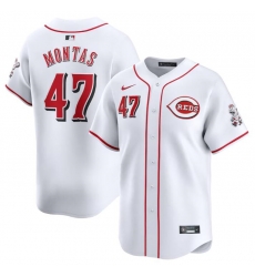 Men Cincinnati Reds 47 Frankie Montas White Home Limited Stitched Baseball Jersey Men Cincinnati Reds 47 Frankie Montas White Home Limited Stitched Baseball Jersey