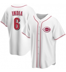 Men Cincinnati Reds 6 Jonathan India White Cool Base Stitched Jersey Men Cincinnati Reds 6 Jonathan India White Cool Base Stitched Jersey