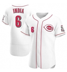 Men Cincinnati Reds 6 Jonathan India White Flex Base Stitched Jersey Men Cincinnati Reds 6 Jonathan India White Flex Base Stitched Jersey