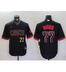 Men Cincinnati Reds 77 Rece Hinds Black 2023 City Connect Stitched Baseball Jersey Men Cincinnati Reds 77 Rece Hinds Black 2023 City Connect Stitched Baseball Jersey