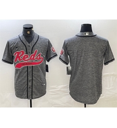 Men Cincinnati Reds Blank Grey Cool Base Stitched Baseball Jersey Men Cincinnati Reds Blank Grey Cool Base Stitched Baseball Jersey