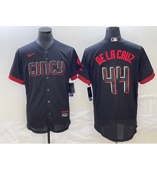 Men's Cincinnati Reds #44 Elly De La Cruz Black 2023 City Connect Cool Base Stitched Jersey III Men's Cincinnati Reds #44 Elly De La Cruz Black 2023 City Connect Cool Base Stitched Jersey III