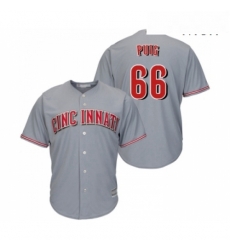 Mens Cincinnati Reds 66 Yasiel Puig Replica Grey Road Cool Base Baseball Jersey Mens Cincinnati Reds 66 Yasiel Puig Replica Grey Road Cool Base Baseball Jersey