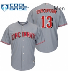 Mens Majestic Cincinnati Reds 13 Dave Concepcion Replica Grey Road Cool Base MLB Jersey Mens Majestic Cincinnati Reds 13 Dave Concepcion Replica Grey Road Cool Base MLB Jersey