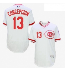 Mens Majestic Cincinnati Reds 13 Dave Concepcion White Flexbase Authentic Collection Cooperstown MLB Jersey Mens Majestic Cincinnati Reds 13 Dave Concepcion White Flexbase Authentic Collection Cooperstown MLB Jersey