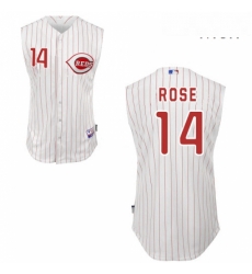 Mens Majestic Cincinnati Reds 14 Pete Rose Authentic White Vest Style MLB Jersey Mens Majestic Cincinnati Reds 14 Pete Rose Authentic White Vest Style MLB Jersey