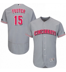 Mens Majestic Cincinnati Reds 15 George Foster Grey Road Flex Base Authentic Collection MLB Jersey Mens Majestic Cincinnati Reds 15 George Foster Grey Road Flex Base Authentic Collection MLB Jersey