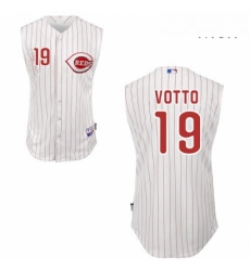 Mens Majestic Cincinnati Reds 19 Joey Votto Authentic White Vest Style MLB Jersey Mens Majestic Cincinnati Reds 19 Joey Votto Authentic White Vest Style MLB Jersey