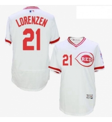 Mens Majestic Cincinnati Reds 21 Michael Lorenzen White Flexbase Authentic Collection Cooperstown MLB Jersey Mens Majestic Cincinnati Reds 21 Michael Lorenzen White Flexbase Authentic Collection Cooperstown MLB Jersey