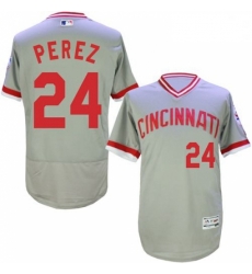 Mens Majestic Cincinnati Reds 24 Tony Perez Grey Flexbase Authentic Collection Cooperstown MLB Jersey Mens Majestic Cincinnati Reds 24 Tony Perez Grey Flexbase Authentic Collection Cooperstown MLB Jersey