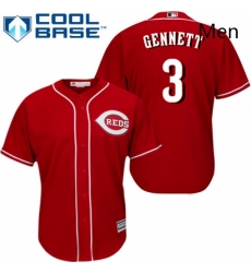 Mens Majestic Cincinnati Reds 3 Scooter Gennett Replica Red Alternate Cool Base MLB Jersey Mens Majestic Cincinnati Reds 3 Scooter Gennett Replica Red Alternate Cool Base MLB Jersey