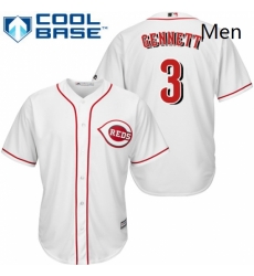 Mens Majestic Cincinnati Reds 3 Scooter Gennett Replica White Home Cool Base MLB Jersey Mens Majestic Cincinnati Reds 3 Scooter Gennett Replica White Home Cool Base MLB Jersey