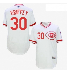 Mens Majestic Cincinnati Reds 30 Ken Griffey White Flexbase Authentic Collection Cooperstown MLB Jersey Mens Majestic Cincinnati Reds 30 Ken Griffey White Flexbase Authentic Collection Cooperstown MLB Jersey