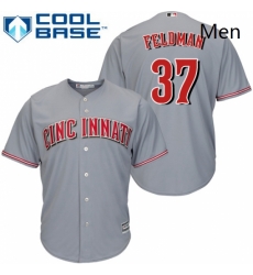 Mens Majestic Cincinnati Reds 37 Scott Feldman Replica Grey Road Cool Base MLB Jersey Mens Majestic Cincinnati Reds 37 Scott Feldman Replica Grey Road Cool Base MLB Jersey