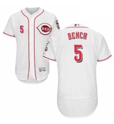 Mens Majestic Cincinnati Reds 5 Johnny Bench White Home Flex Base Authentic Collection MLB Jersey Mens Majestic Cincinnati Reds 5 Johnny Bench White Home Flex Base Authentic Collection MLB Jersey
