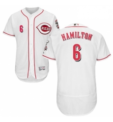 Mens Majestic Cincinnati Reds 6 Billy Hamilton White Home Flex Base Authentic Collection MLB Jersey Mens Majestic Cincinnati Reds 6 Billy Hamilton White Home Flex Base Authentic Collection MLB Jersey