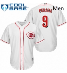 Mens Majestic Cincinnati Reds 9 Jose Peraza Replica White Home Cool Base MLB Jersey Mens Majestic Cincinnati Reds 9 Jose Peraza Replica White Home Cool Base MLB Jersey