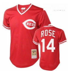 Mens Mitchell and Ness Cincinnati Reds 14 Pete Rose Replica Red Throwback MLB Jersey Mens Mitchell and Ness Cincinnati Reds 14 Pete Rose Replica Red Throwback MLB Jersey