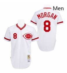 Mens Mitchell and Ness Cincinnati Reds 8 Joe Morgan Authentic White Throwback MLB Jersey Mens Mitchell and Ness Cincinnati Reds 8 Joe Morgan Authentic White Throwback MLB Jersey