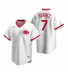 Mens Nike Cincinnati Reds 7 Eugenio Suarez White Cooperstown Collection Home Stitched Baseball Jersey Mens Nike Cincinnati Reds 7 Eugenio Suarez White Cooperstown Collection Home Stitched Baseball Jersey