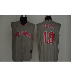 Reds 19 Joey Votto Gray Nike Cool Base Sleeveless Jersey Reds 19 Joey Votto Gray Nike Cool Base Sleeveless Jersey