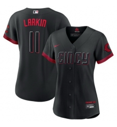 Women Cincinnati Reds 11 Barry Larkin Black 2023 City Connect Stitched Baseball Jersey Women Cincinnati Reds 11 Barry Larkin Black 2023 City Connect Stitched Baseball Jersey
