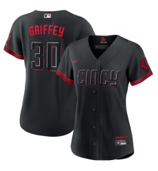 Women Cincinnati Reds 30 Ken Griffey Jr Black 2023 City Connect Stitched Baseball Jersey Women Cincinnati Reds 30 Ken Griffey Jr Black 2023 City Connect Stitched Baseball Jersey