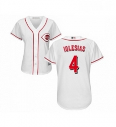 Womens Cincinnati Reds 4 Jose Iglesias Replica White Home Cool Base Baseball Jersey Womens Cincinnati Reds 4 Jose Iglesias Replica White Home Cool Base Baseball Jersey