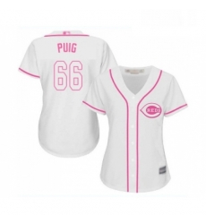 Womens Cincinnati Reds 66 Yasiel Puig Replica White Fashion Cool Base Baseball Jersey Womens Cincinnati Reds 66 Yasiel Puig Replica White Fashion Cool Base Baseball Jersey